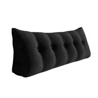 RÜCKENKISSEN für Bett Kord Schwarz 160 cm - Schwarz, Textil (50/160cm) - Vercart