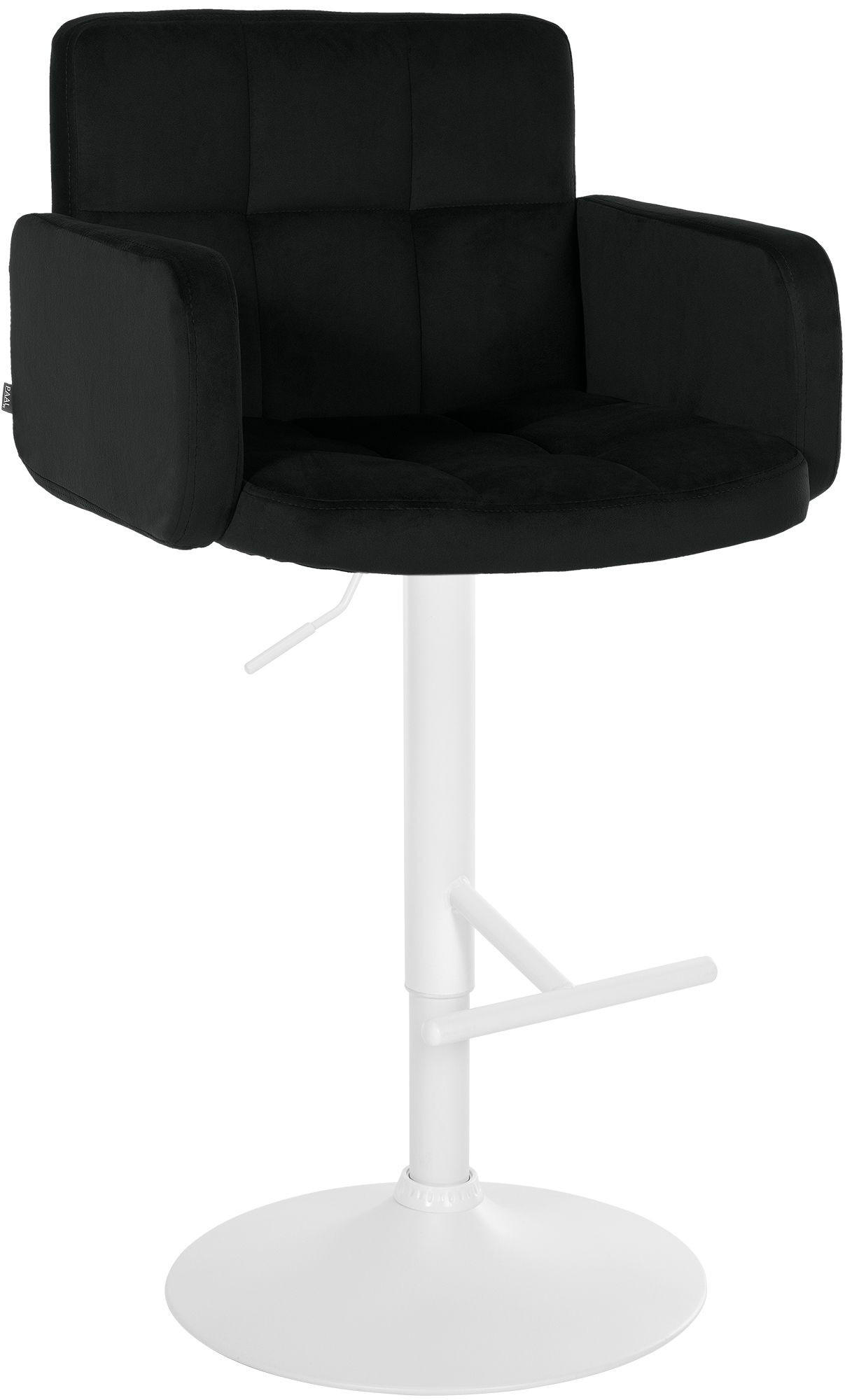 BARHOCKER Samt schwarz - Schwarz/Weiß, Textil/Metall (60/93/56cm) - CLP