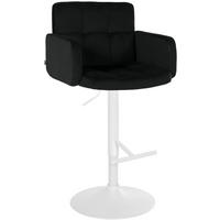 BARHOCKER Samt schwarz - Schwarz/Weiß, Textil/Metall (60/93/56cm) - CLP