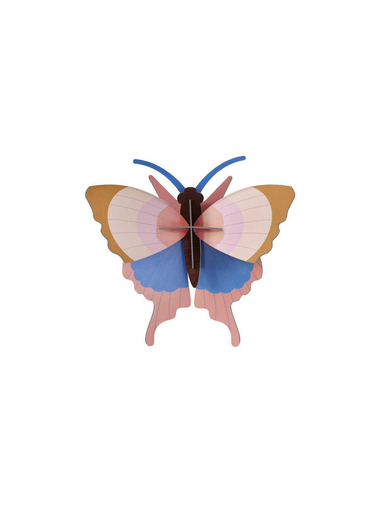 WANDDEKO Schmetterlings-Trio 5/16.5 cm - Multicolor, Wellpappe (5/16.5/17cm) - KUNSTLOFT