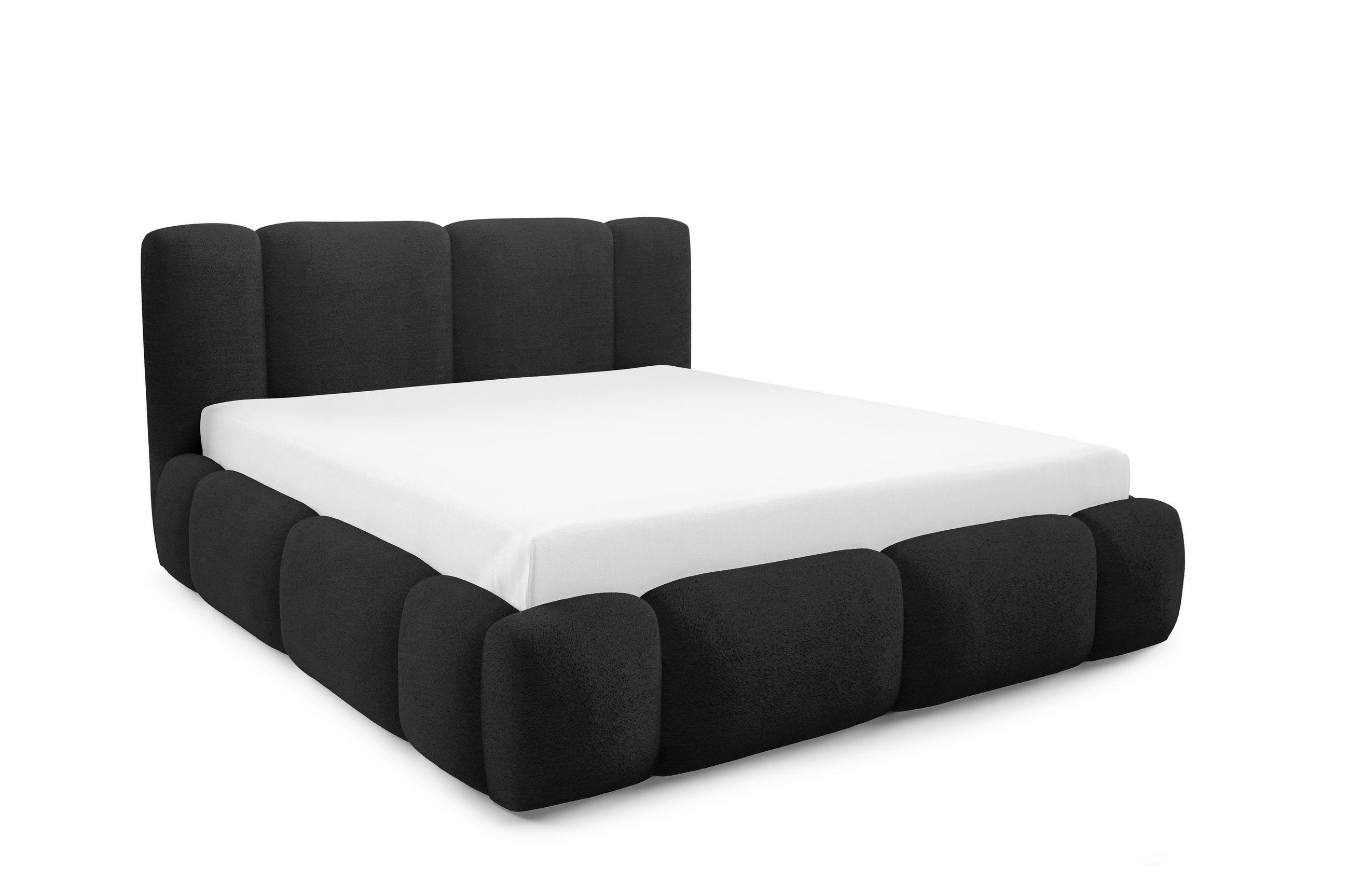 POLSTERBETT BLANCO mit Bettkasten, Bett 120x200, Doppelbett mit Stauraum und Lattenrost, ohne Matratze, Schlafzimmer - Schwarz - Schwarz, Holz/Textil (120/200cm) - Furnistar