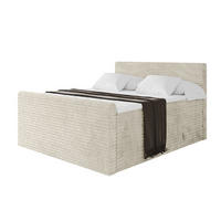BOXSPRINGBETT mit Matratze H3|H4 und Lattenrost - TOLO-Z KING-v1 180x200 Cord - Creme - Champagner, Holzwerkstoff (180/200cm)