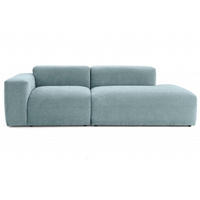 3-SITZER modulares Sofa HEAVEN SET 1 Rechts, Breite 255 cm Webstoff Blaugrau - Blaugrau/Schwarz, Holz/Kunststoff (102/71/255cm) - Muffo