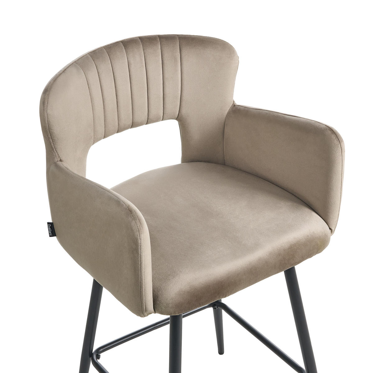 BARSTÜHLEN 2er-Set Taupe Sanilac - Taupe/Schwarz, Textil (51/91/44cm) - Beliani