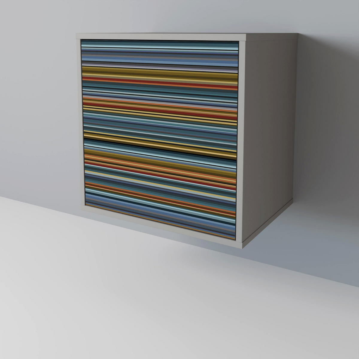 SIDEBOARD LINEOUT SPECTRUM, Grau, 57,5x42x70,5 cm, Schwarze Metall-Sternfüße - Multicolor/Schwarz, Holzwerkstoff/Metall (57.5/70.5/42cm) - SpaceRebels