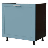SPÜLENUNTERSCHRANK Bari D1Z/80 Schwarz / RAL 5024 pastellblau 80 / 50 / 82cm Blum Teilauszug - Blau/Schwarz, Holz/Holzwerkstoff (80/82/50cm) - Feldmann-Wohnen