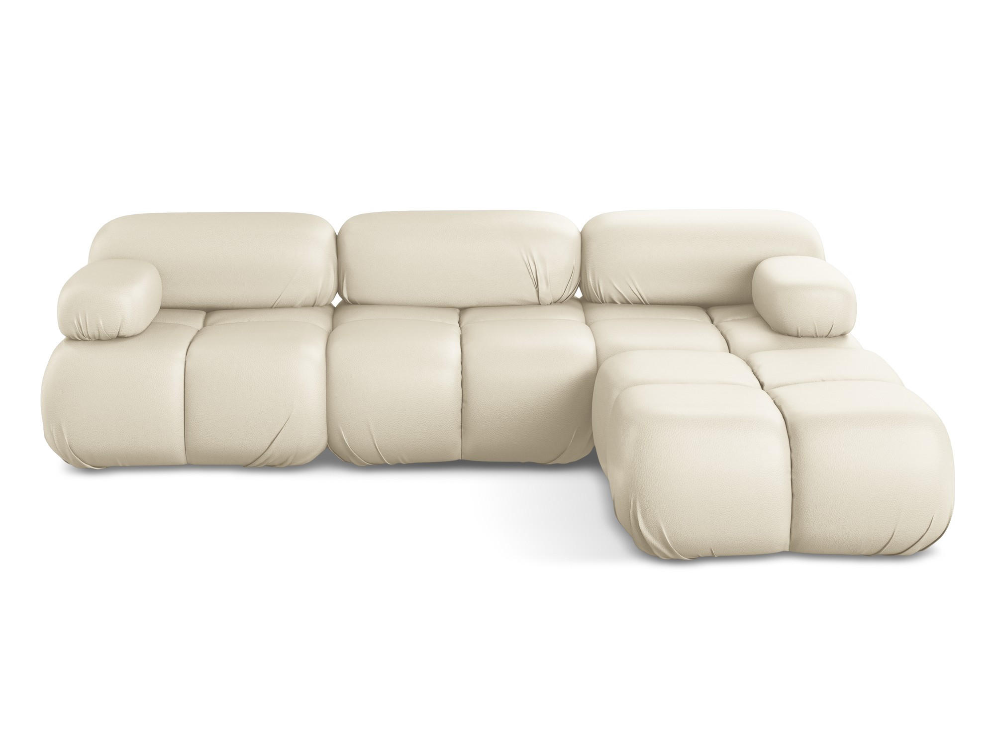 ECKSOFA Beidseitig Kunstleder Beige - Beige/Creme, Leder/Kunststoff (285/191cm) - Makamii