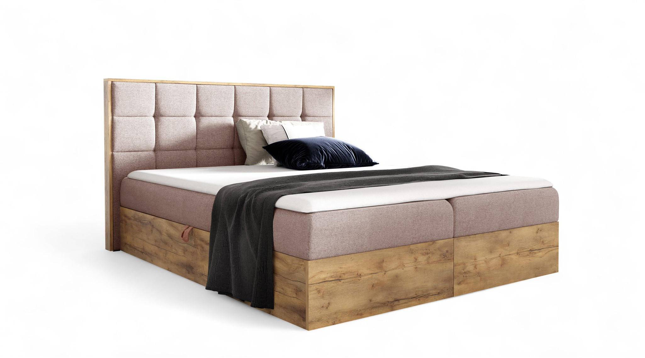 BOXBETT Kalypso überlänge Faro - Rosa, Holzwerkstoff/Textil (200/220cm) - Fun Möbel