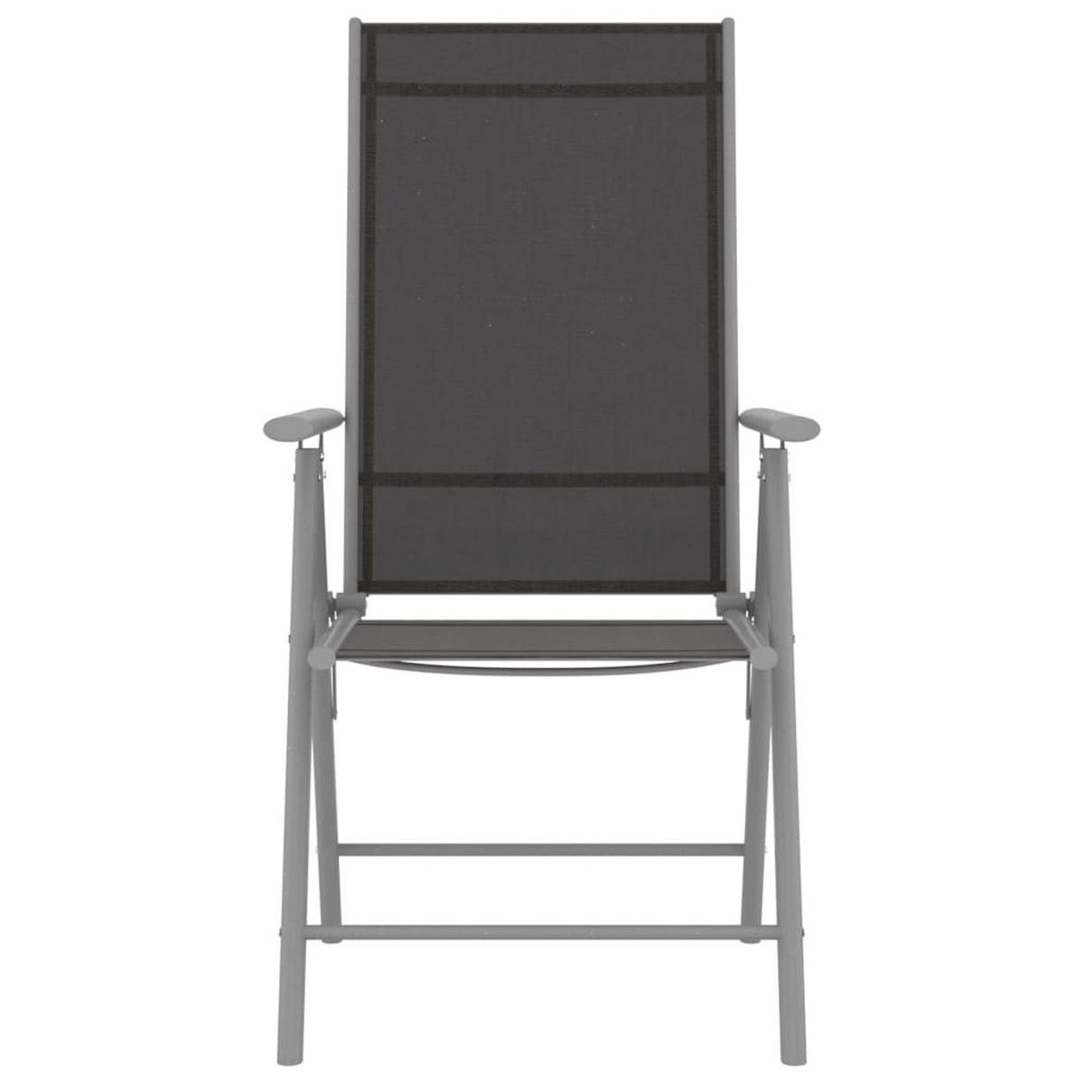 GARTENTISCHGRUPPE mit 150 cm Tisch, aus Aluminium, Silbern und Schwarz, 7-teiliges Set - Silberfarben, Metall - vidaXL