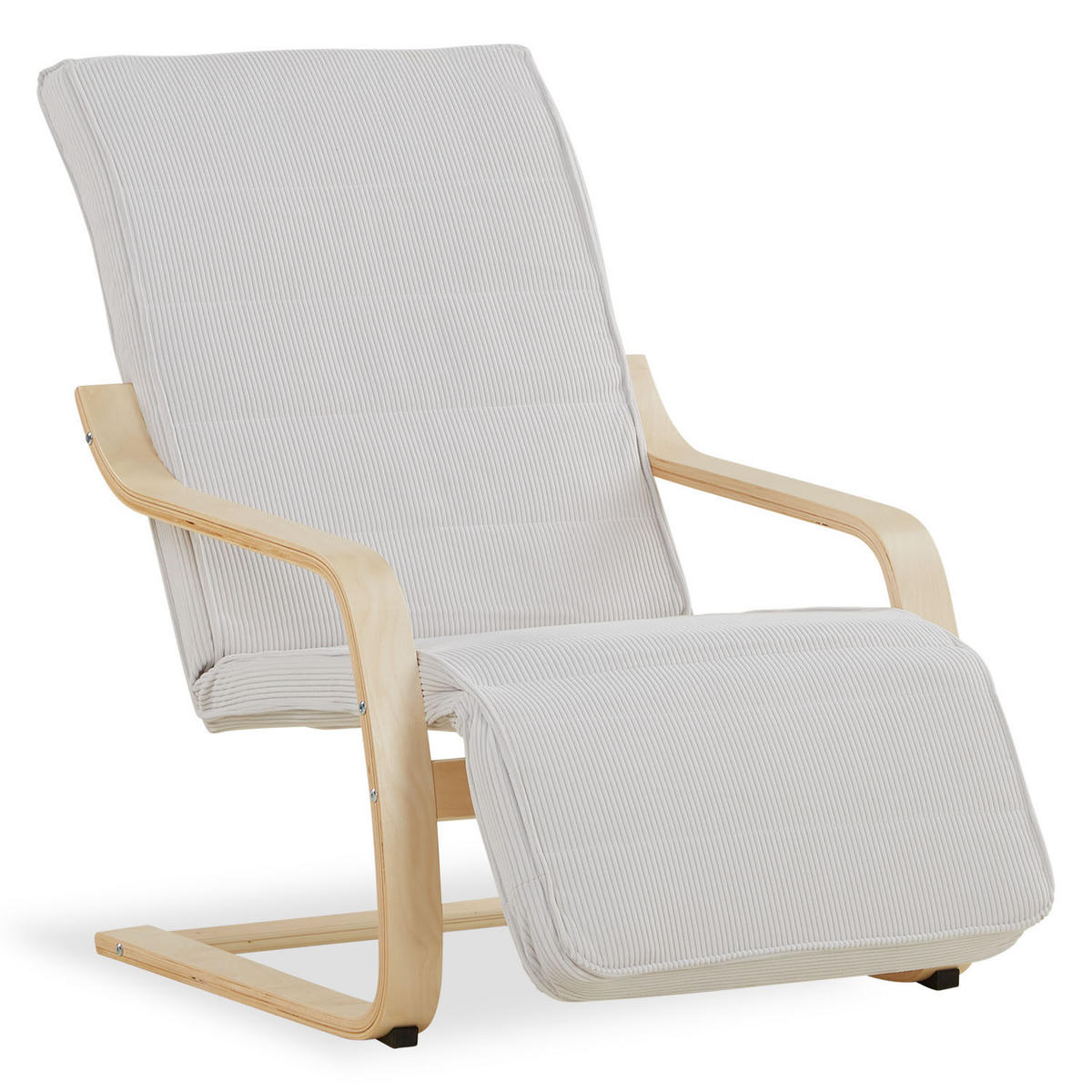RELAXSESSEL Stoffbezug Cord Grau, Fußstütze - Grau, Textil (66/94/62cm) - Homestyle4u