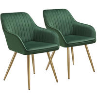 ESSZIMMERSTUHL 2er Set Marilyn 58 x 62 x 82 cm dunkelgrün/gold - Dunkelgrün/Goldfarben, Kunststoff (58/82/62cm) - tectake