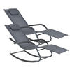 SCHAUKELLIEGE-SET 2 TLG. Caracena - Dunkelgrau, Metall (147/89/63cm) - [en.casa]