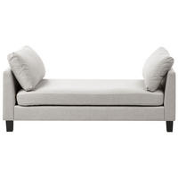 ČALOUNĚNÉ LEHÁTKO CHAISE LONGUE Látka Světle šedé Archiane - šedá/černá, textil (170/60/85cm) - Beliani