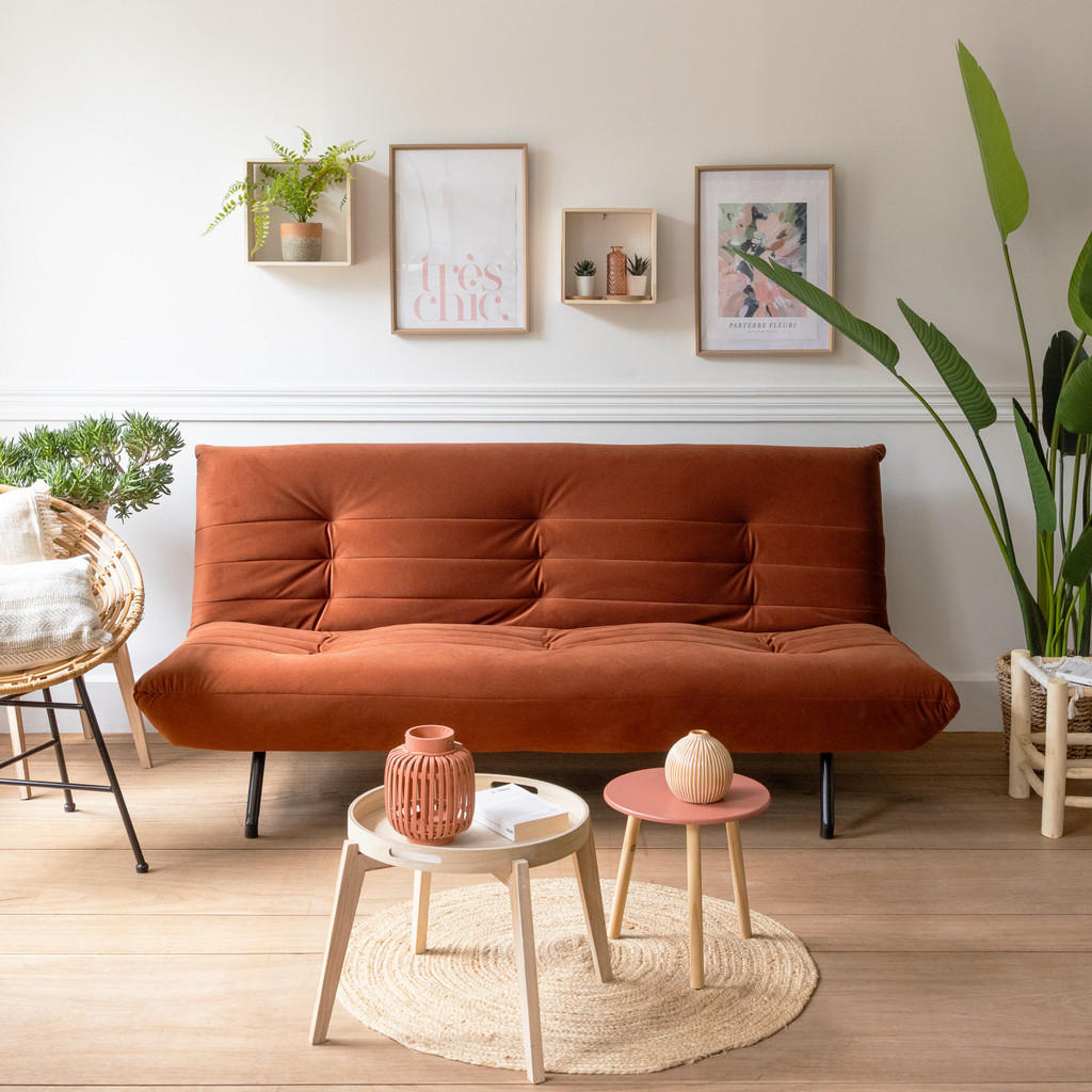 Thumbnail - Happy Garden Sofa, Orange, Textil, 185x82x92 cm, Wohnzimmer, Sofas & Couches, Sofas
