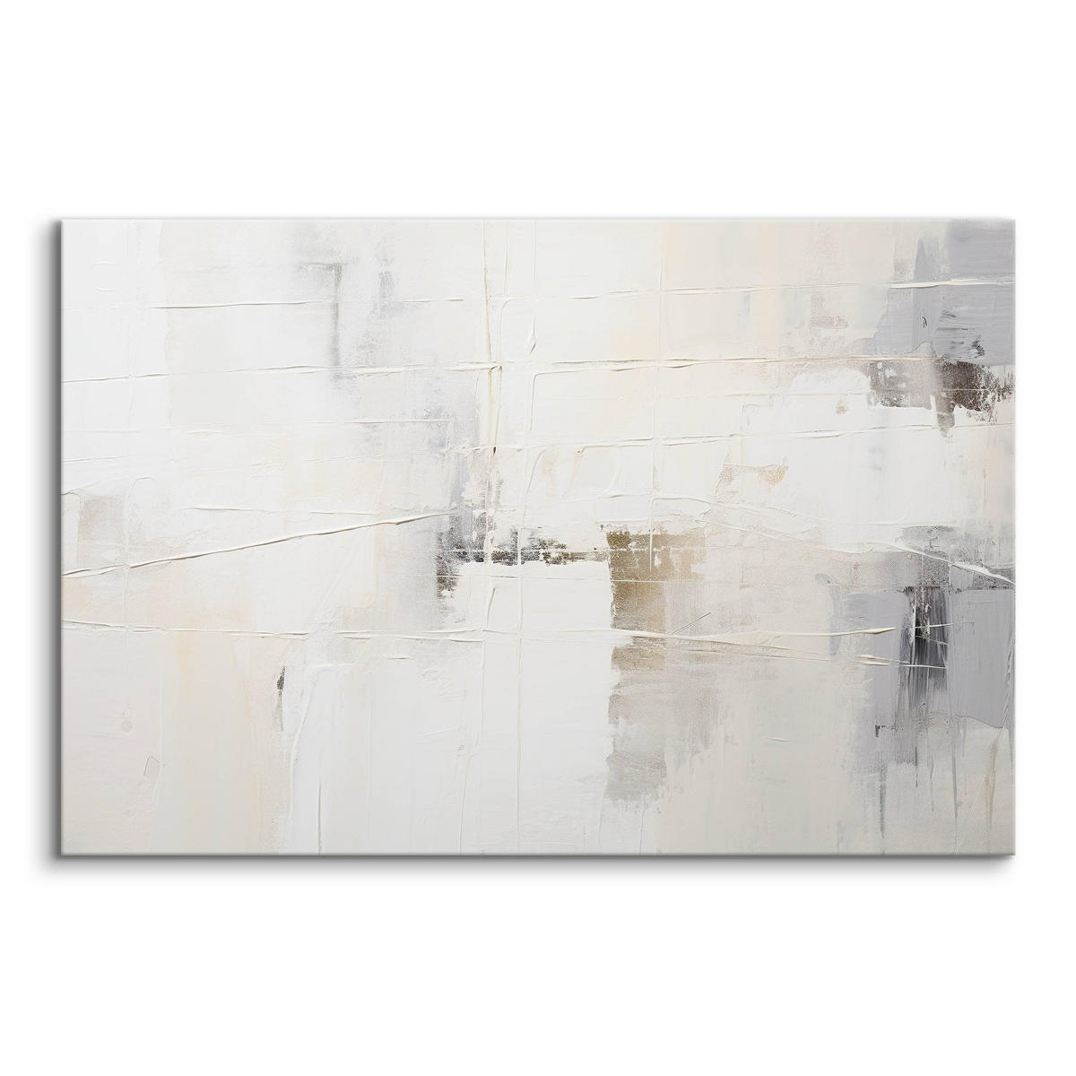 LEINWANDBILD Abstraktion Moderne Muster für Büro 120/80 cm - Beige/Schwarz, Textil (120/80cm) - Muralo