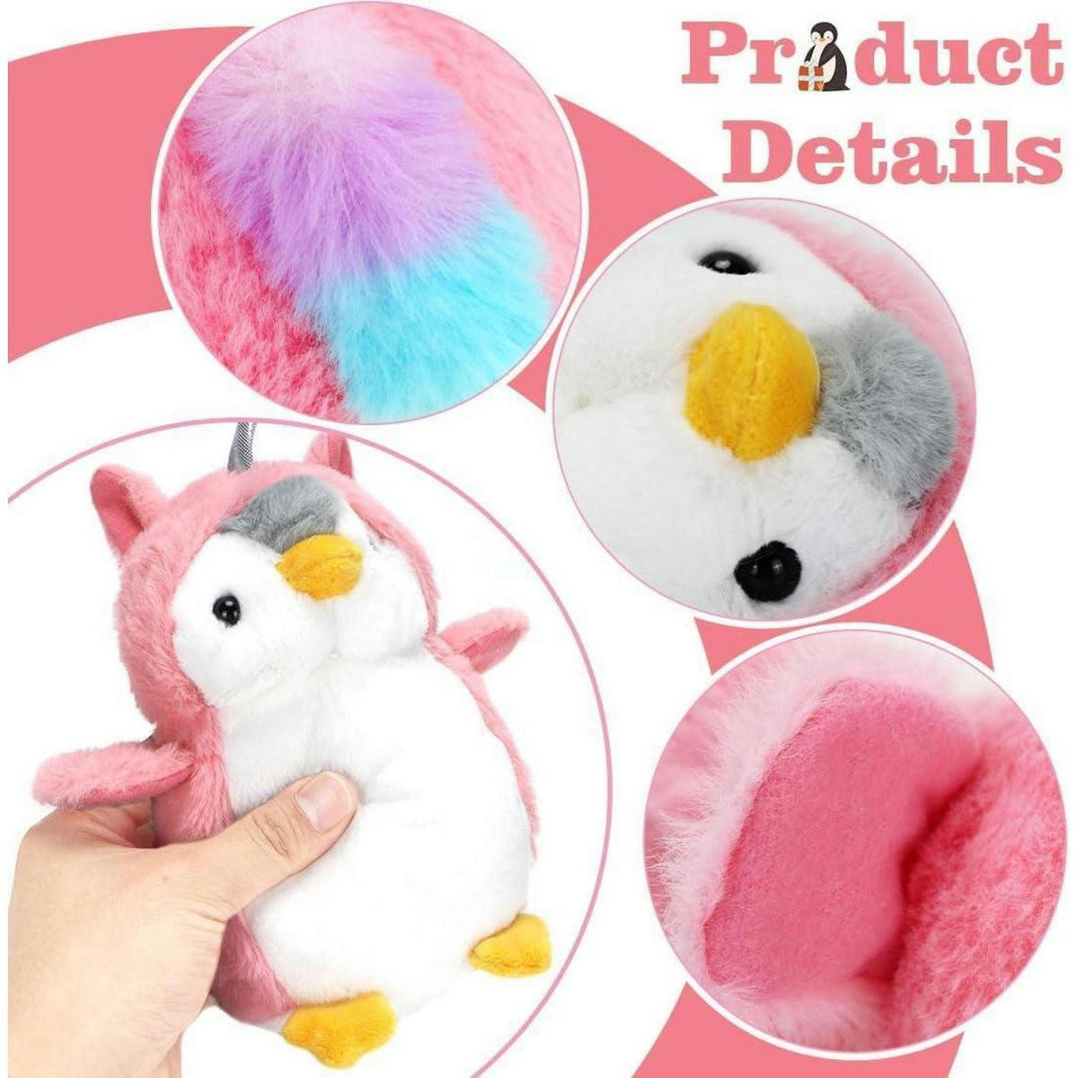 KUSCHELTIER Pinguin Rosa Einhorn 20 cm - Rosa, Textil (14/20cm)
