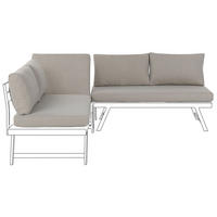OUTDOOR-KISSENBEZUG Set Taupe Coccorino - Grau, Textil (130/65cm) - Beliani