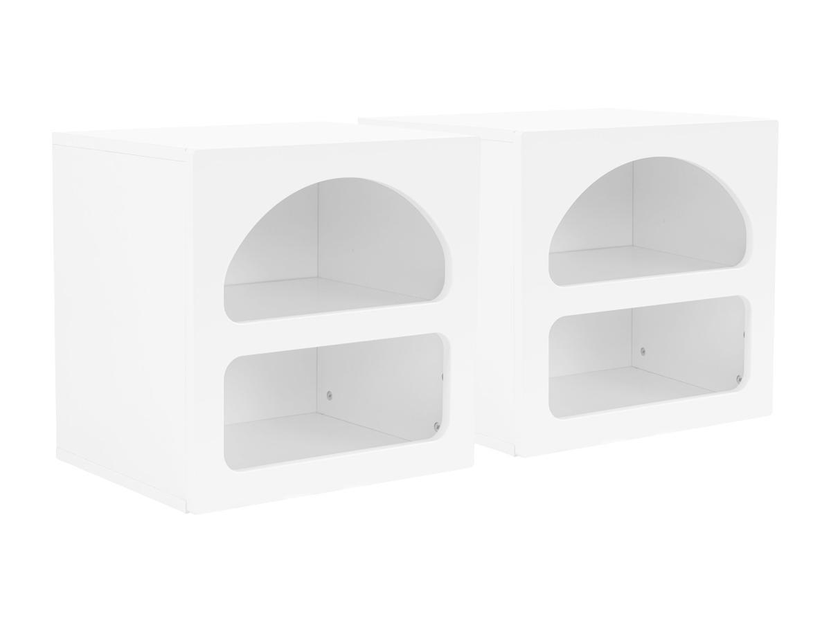 2ER-SET Nachttische mit Stauraum - Weiß - LUELA - Weiß, Holz (40/50/50cm) - Vente-Unique