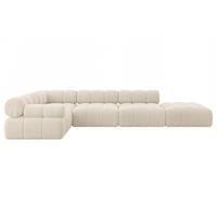 ECKSOFA modulares Sofa Felto-L2 - 380x190x70 cm Beige Cord - Beige, Holzwerkstoff/Textil (380/190cm) - ALTDECOR