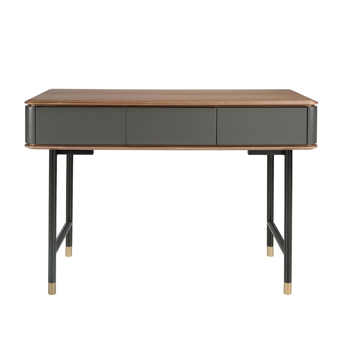 KONSOLENTISCH Rechteckig Dunkelgrau Walnuss Gold 120/50/80 - Dunkelgrau, Holzwerkstoff (50/120/80cm) - ANGEL CERDA