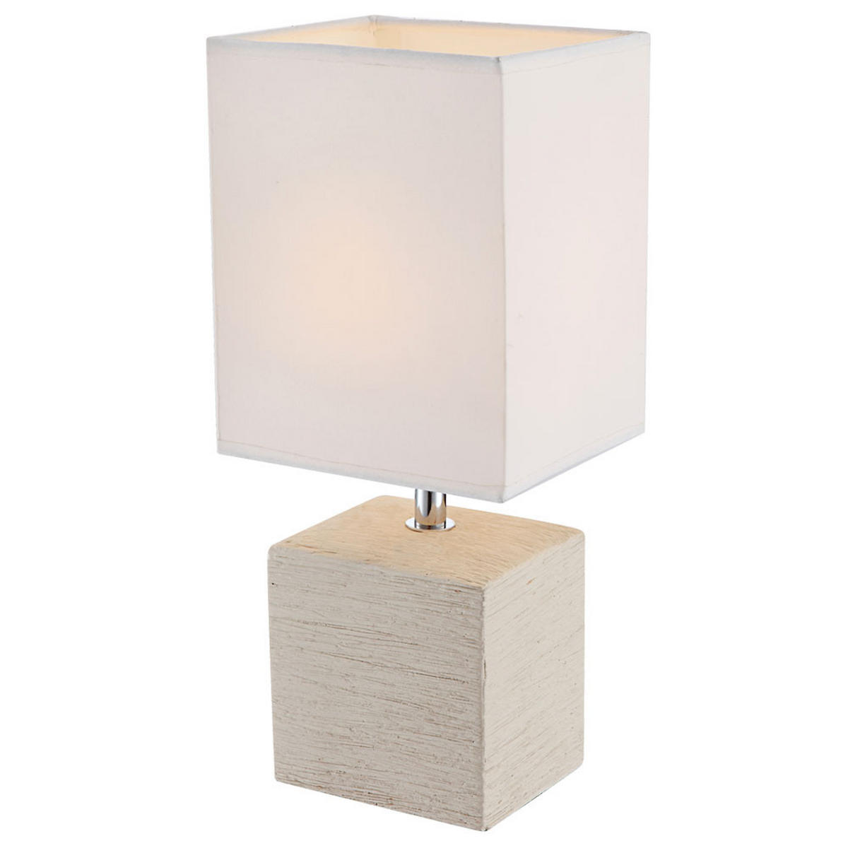 TISCHLEUCHTE Keramik Beige Weiß GERI 2er Set - Weiß, Textil (13/11/29cm) - Globo Lighting