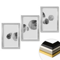 WANDBILDER 3er Set - 20x30 cm Silberner Rahmen - Abstrakte Kunst, Farbspritzer - Silberfarben, Kunststoff (20/30cm) - ArtPrintCave