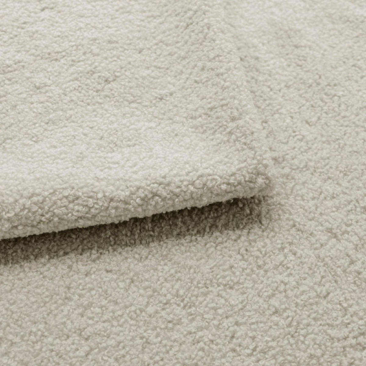 POUF Creme ALOO Gepolstert Boucle Lambi - Beige, Textil (82/41/75cm) - Sepro Meble