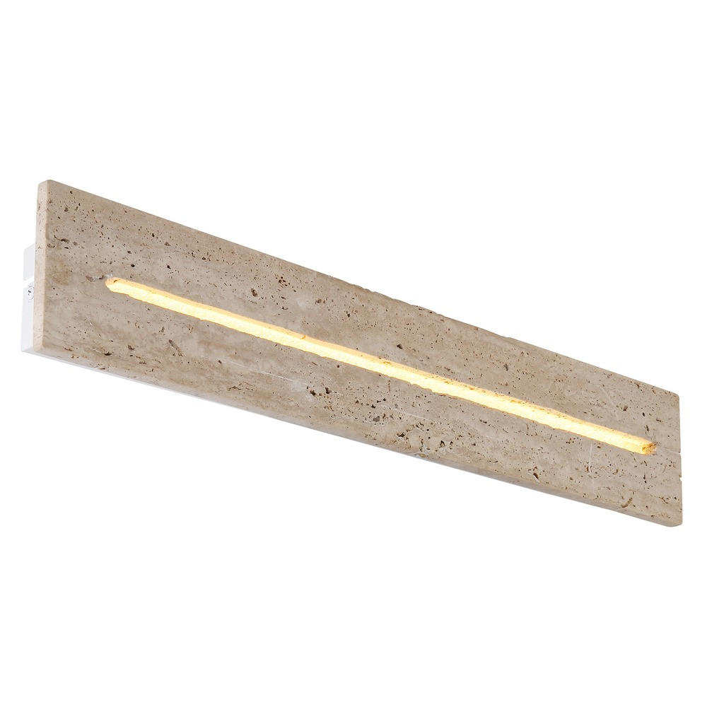 LED WANDLEUCHTE Metall Travertin weiß matt Up & Down - Weiß, Metall (60/11/6cm) - Globo Lighting