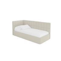 EINZELLBETT Jugendbett mit Bettkasten, Rechts - TULY 100x200 Beige - Perlmutt, Holzwerkstoff/Textil (100/200cm) - ALTDECOR