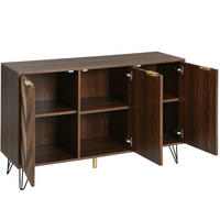 SIDEBOARD 120/38/76,5 cm in Natur mit 3 Türen und schwarzen Eisenfüßen - Naturfarben, Holzwerkstoff (120/76.5/38cm) - Flora Grace