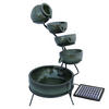 SOLAR-KASKADENBRUNNEN mit Akku - Grün, Keramik (44/50/44cm) - Monstershop