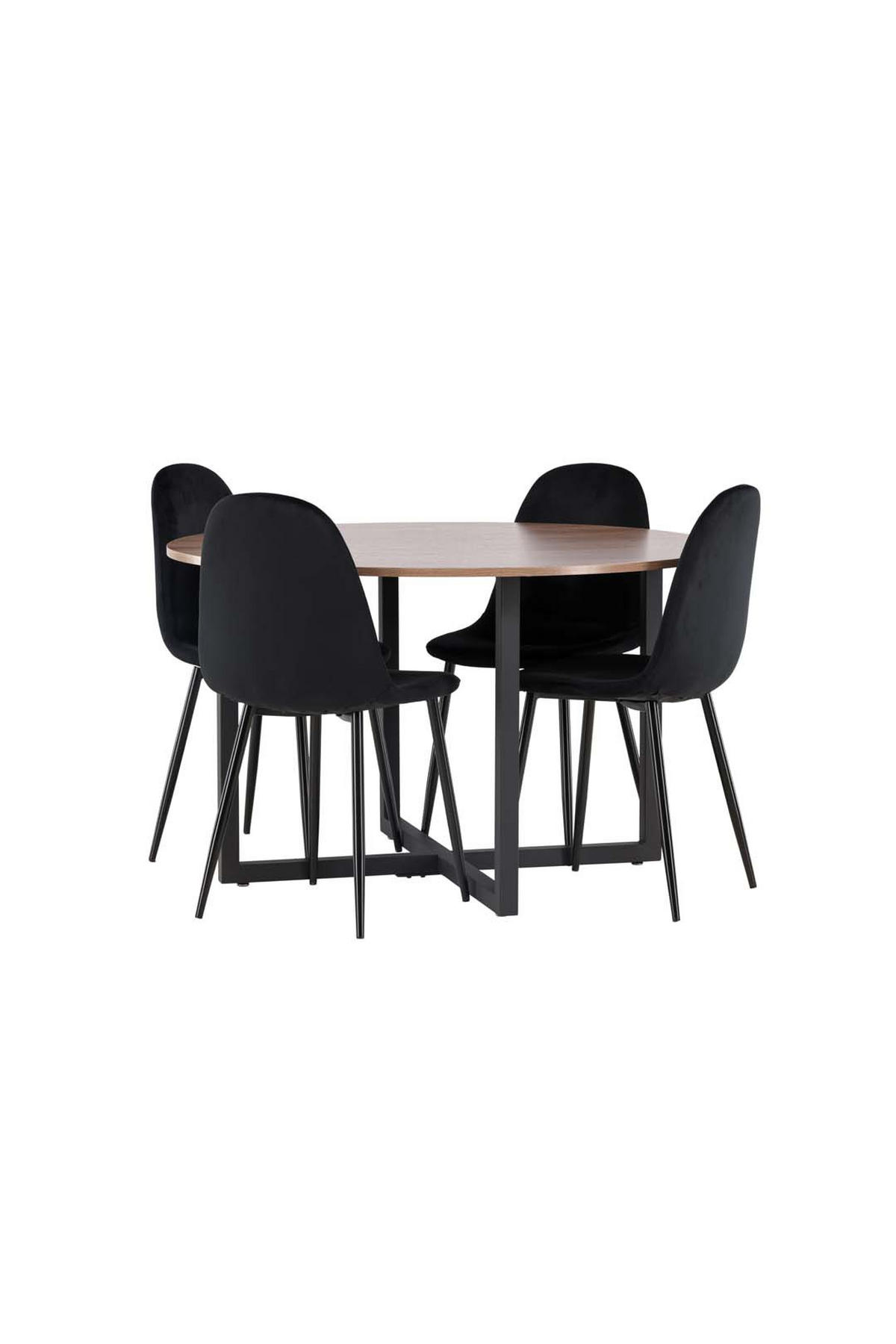 TISCHGRUPPE Nussbaum - Schwarz, Holzwerkstoff (120/75/120cm) - ebuy24