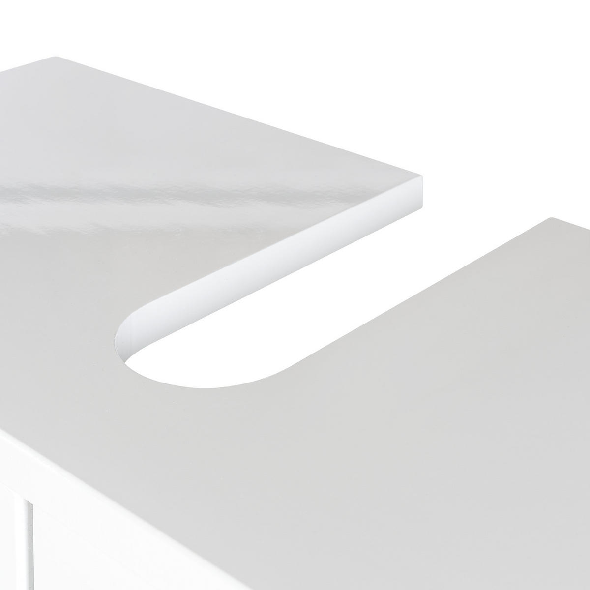 WASCHBECKENUNTERSCHRANK - Hochglanz Weiß / Matt Weiß - Weiß, Holzwerkstoff (80/67/32cm) - home24