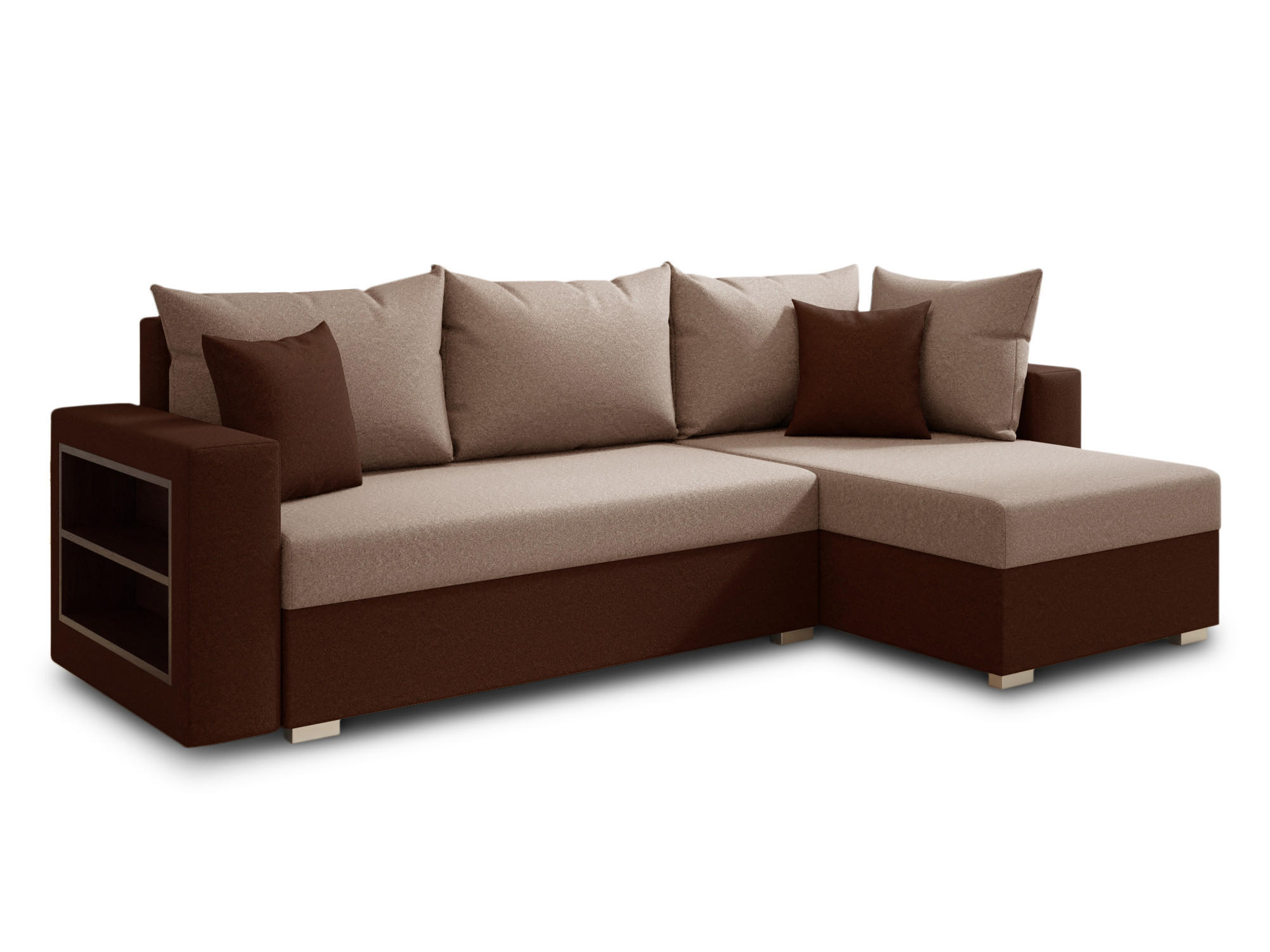 ECKSOFA Lord, Seite: Rechts - Braun, Holz/Textil (238/141cm) - Sofnet