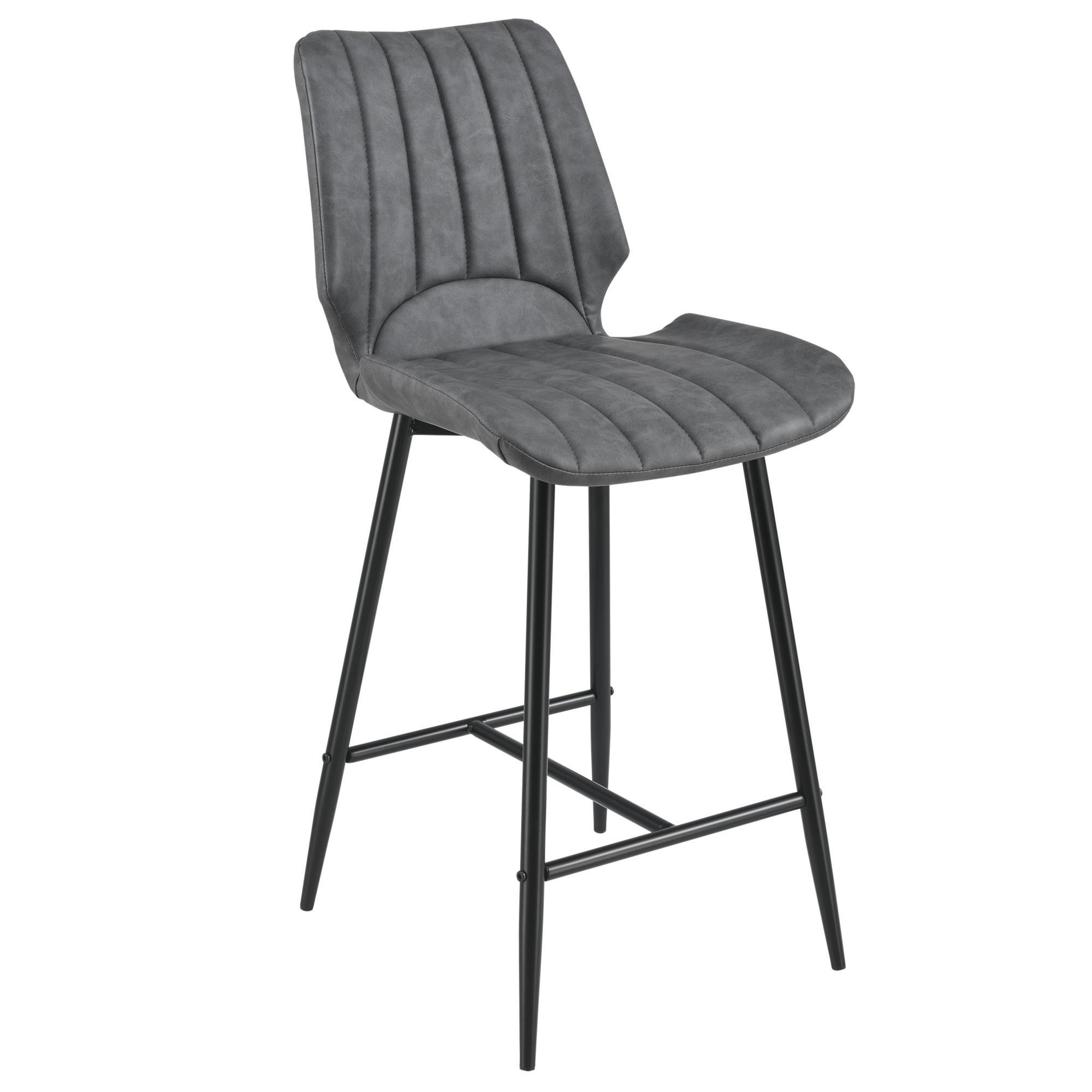 BARHOCKER Östersund 2er-Set - Grau, Kunststoff (47/103/51cm) - [en.casa]