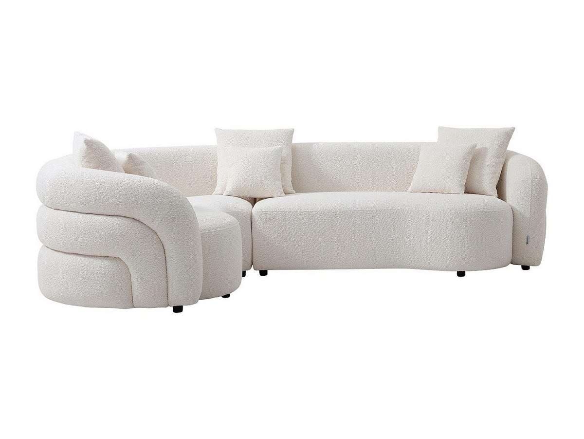 ECKSOFA links - Stoff - Weiß - LAPIOTA - Weiß, Textil (290/200cm) - Vente-Unique