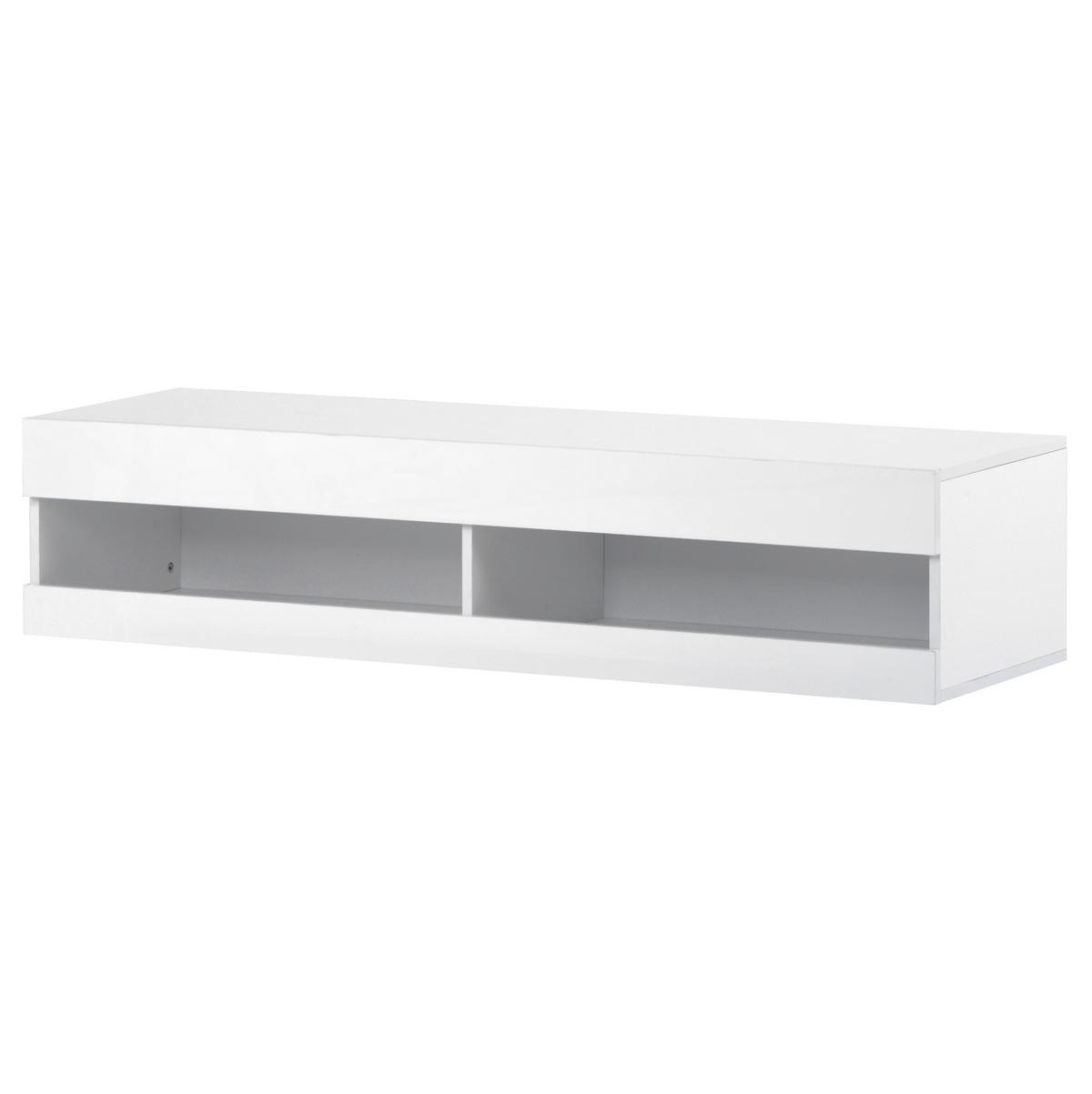 TV-LOWBOARD wandhängend in Weiß Hochglanz mit LED 140/40/30.5 cm - Weiß, Holzwerkstoff (140/30.5/40cm) - Redom