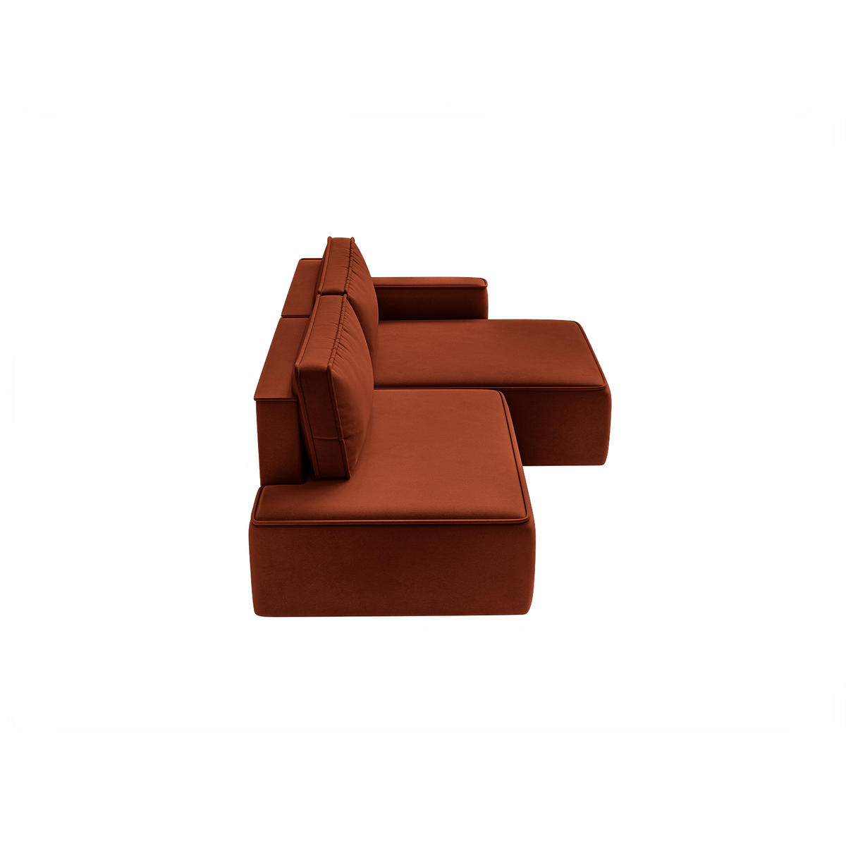 ECKSOFA Sarro mit Schlaffunktion, Rotbraun - Rostfarben, Textil (260/165cm) - Fedve