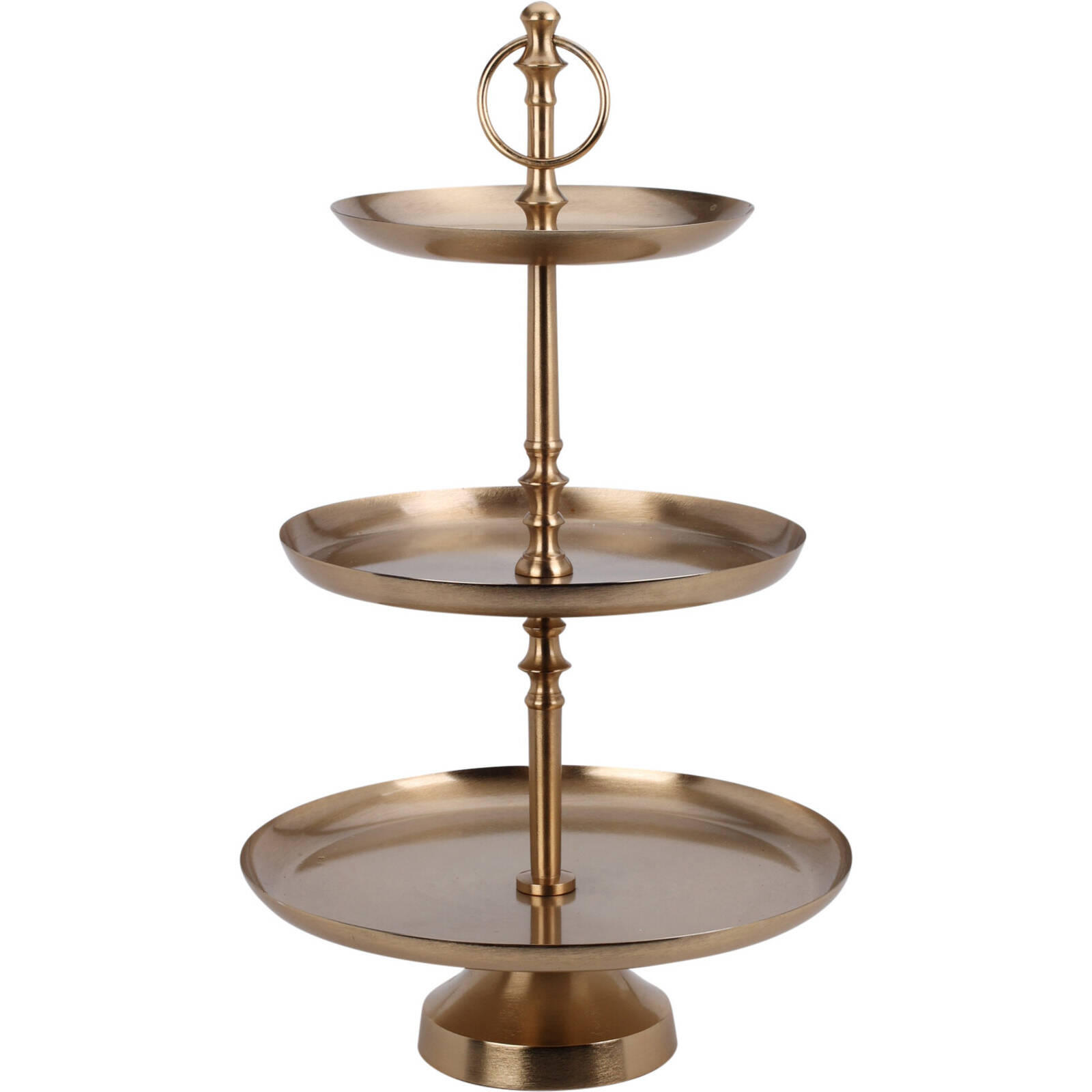 TABLETT Metall 3 Ebenen 50 cm - Goldfarben, Metall (30/50cm) - Home Styling Collection