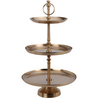 TABLETT Metall 3 Ebenen 50 cm - Goldfarben, Metall (30/50cm) - Home Styling Collection