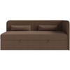 JUGENDBETT Calmmo Dunkelbraun mit Chenille-Bezug, Kopfteil rechts - Dunkelbraun, Textil (90/200cm) - Selsey