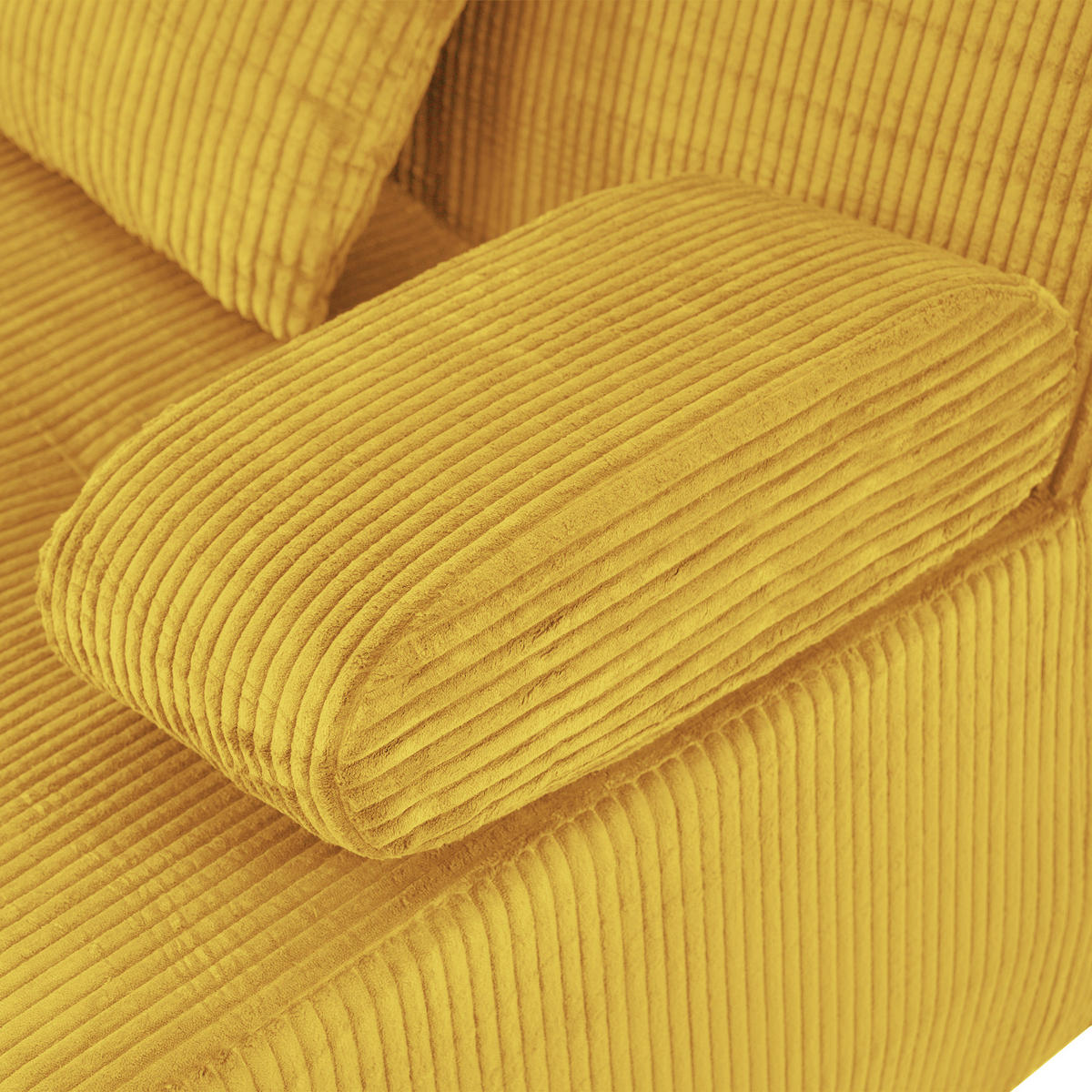 4-SITZER-SOFA modular Cord Kompression, DE-42936, Yellow - Gelb, Textil (311/65/90cm) - ComfortXL