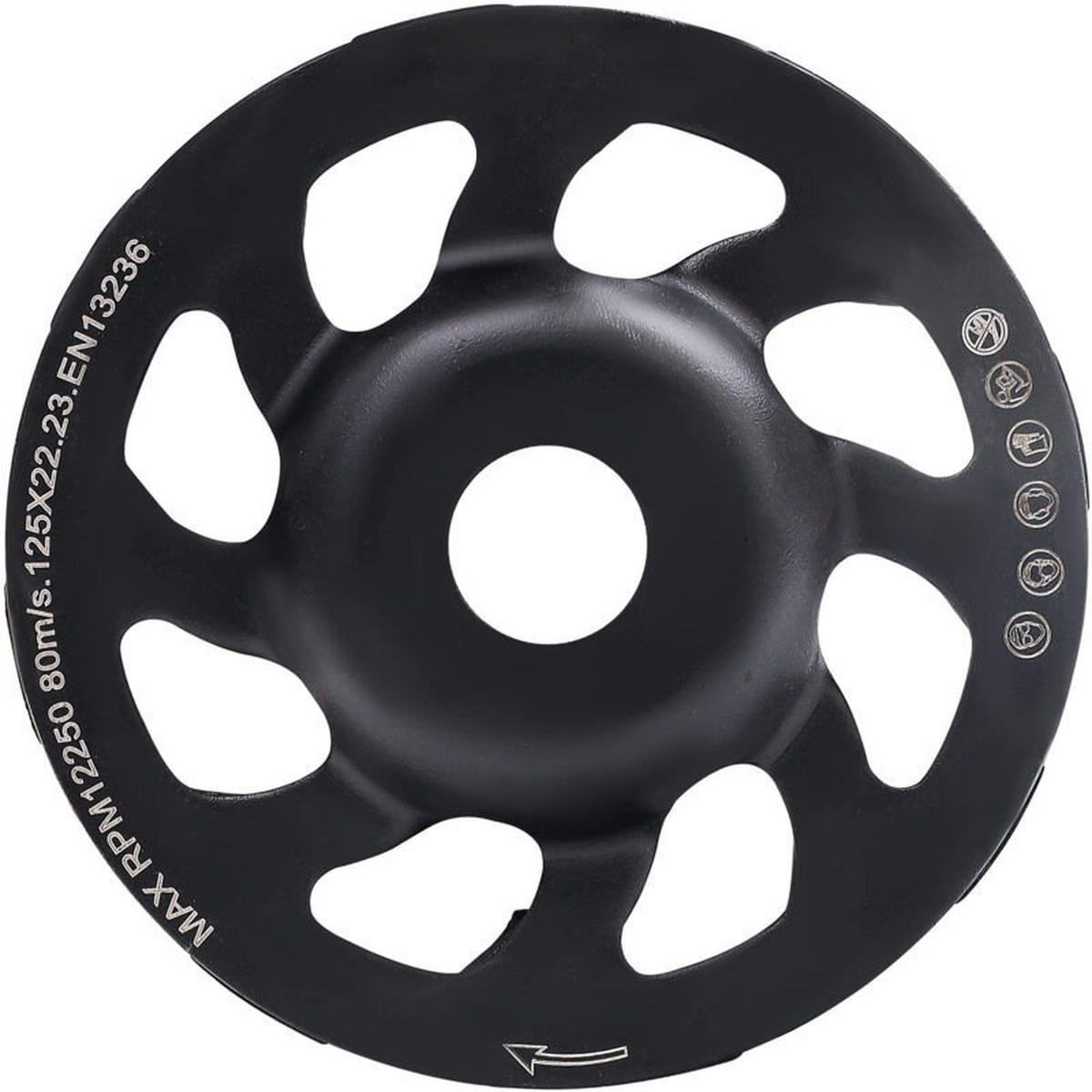 SCHLEIFSCHEIBE – 125 mm - Schwarz, Metall (12.5/12.5/1cm) - DCA