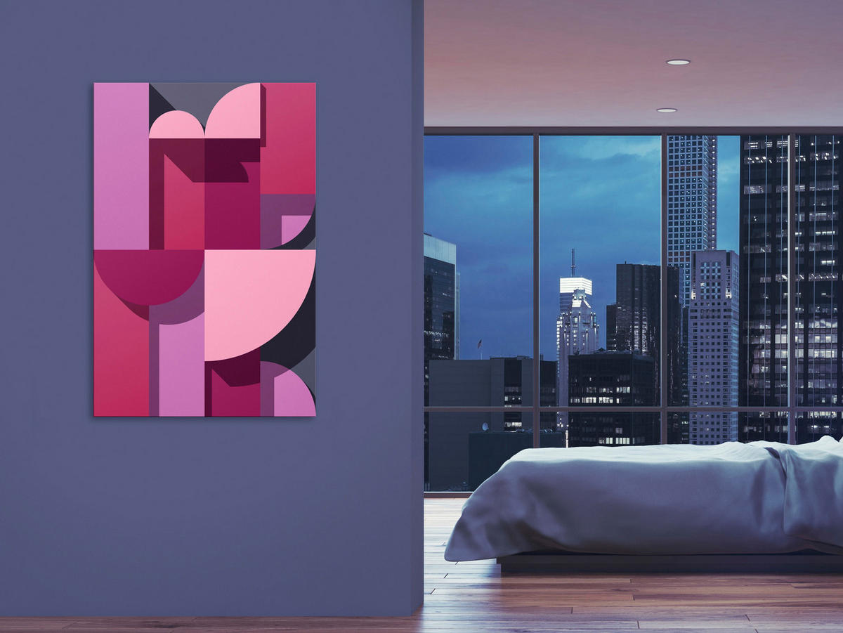 KUNSTDRUCK Rosa 40/60 cm - Pink/Lila, Textil (40/60cm) - KUNSTLOFT