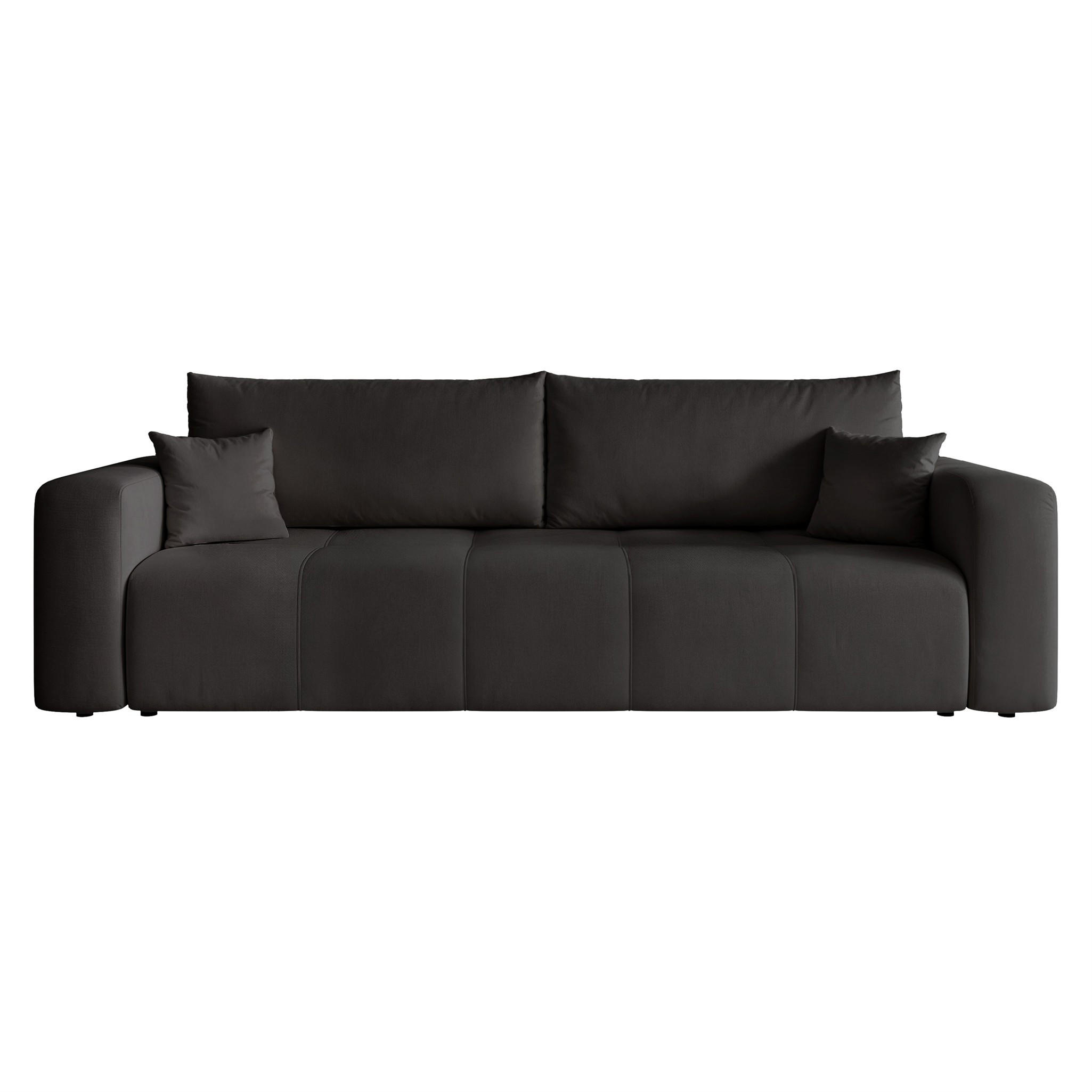 SCHLAFSOFA Leros - Schwarz, Holzwerkstoff/Textil (244/79/93cm) - Fun Möbel
