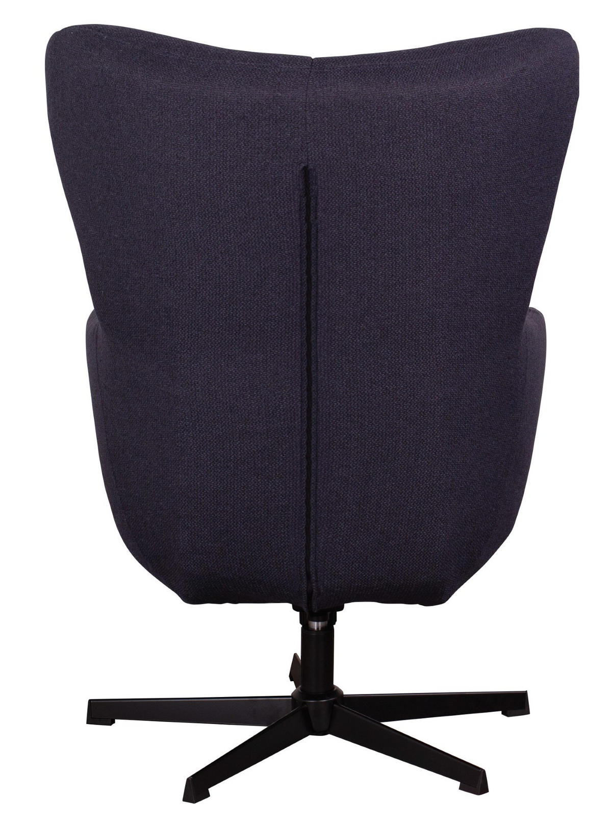 OHRENSESSEL-SET Sava inkl. Fußhocker - drehbar - dunkelblau - Schwarz/Dunkelblau, Textil/Metall (87/104/74cm) - bene living