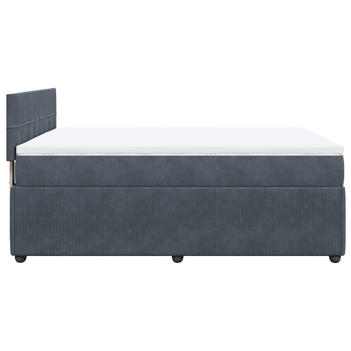 BOXSPRINGBETT 140/200 Cm Grau Samt - Grau, Textil (144/200cm) - vidaXL