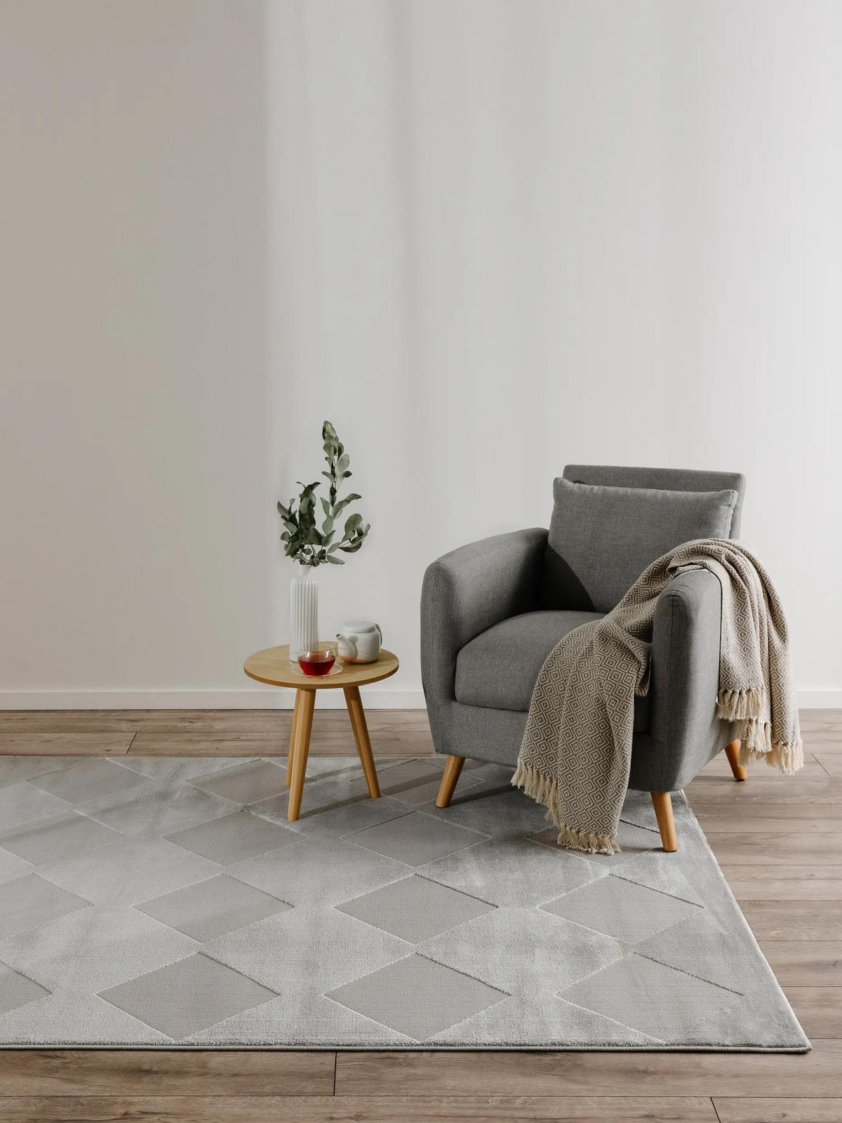 TEPPICH Claire Grau 240x340 cm - Grau, Kunststoff (240/340cm) - benuta