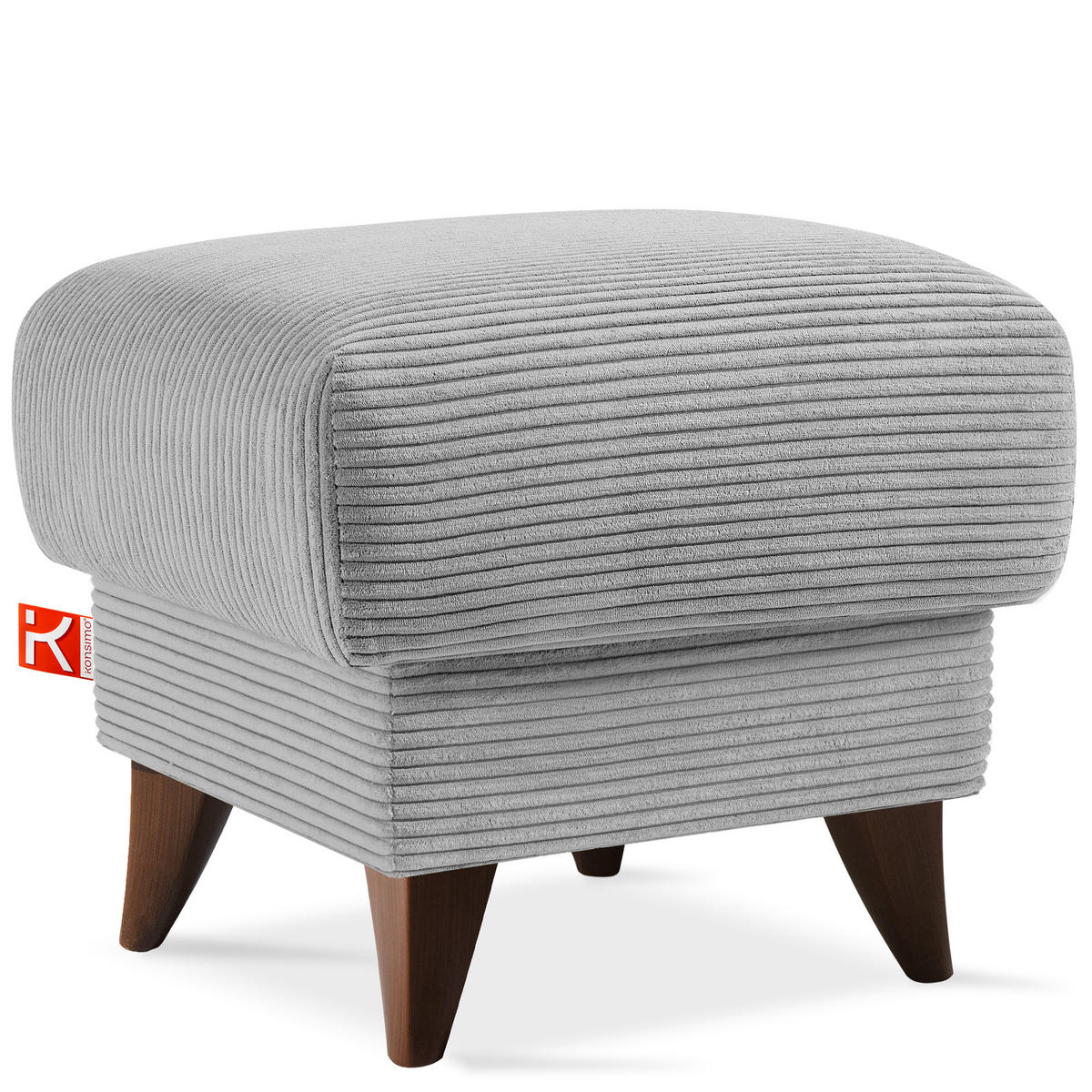 FUẞSTÜTZE GUSTAVO II, Hellgrau - Hellgrau/Braun, Holz/Holzwerkstoff (53/49/53cm) - KONSIMO®