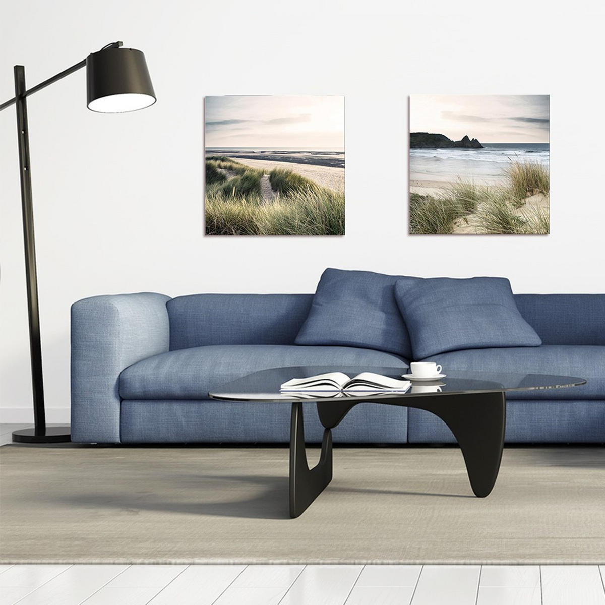 GLASBILD 50x50 cm Strand und Meer - Grün, Glas (50/50cm) - artissimo